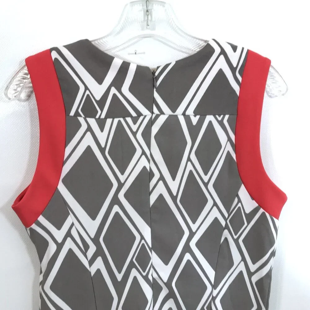 Robbie Bee Shift Dress M Sleeveless V-Neck Midi Dress Size 8 - Picture 7 of 9